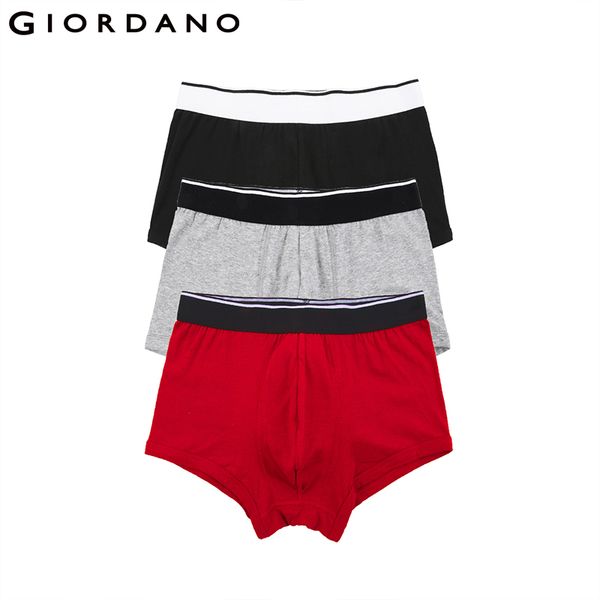 

giordano men underwear 3-pack cotton boxer brand mens underwear boxers cueca boxer masculina calzoncillos hombre boxer marca c1002, Black;white
