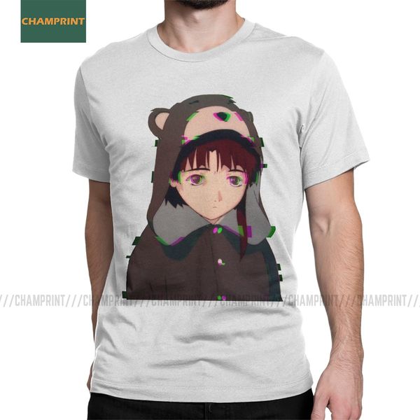 

serial experiments lain men's glitch iwakura manga weeb girl sci fi anime short sleeve sport hooded sweatshirt hoodie men t shirt