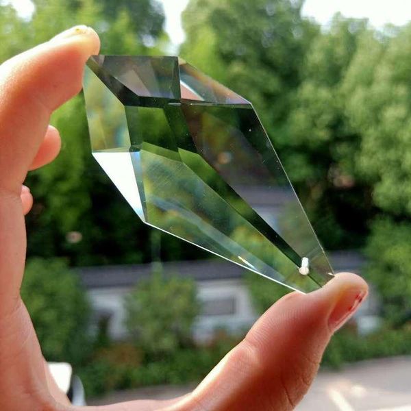 

75mm diamond faceted crystals prism lamp chandelier crystals decor glass pendant diy suncatcher hanging ornament arrow lance h jllkri