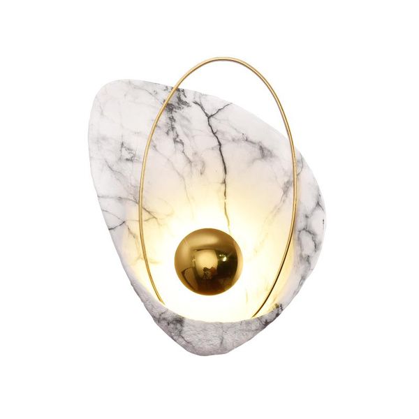 

post modern designer handwork copper wall lamps imitation marble texture living room bedroom led wall mounted lighting fixture