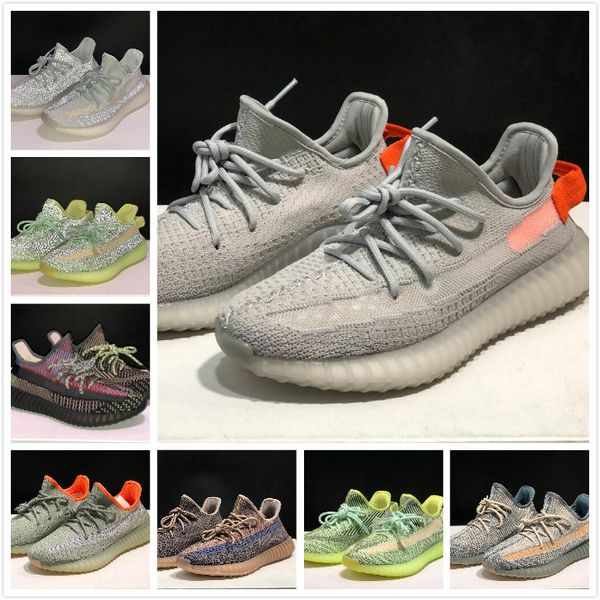 

2020 kanye west antlia summer pink gid glow in the dark clay black static clay running shoes men women v2 designer sneakers