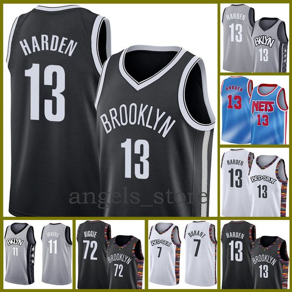 

2021 new basketball jersey brooklyn nets james james 13 harden kevin mens 7 durant kyrie 72 biggie irving lavender, Black;red