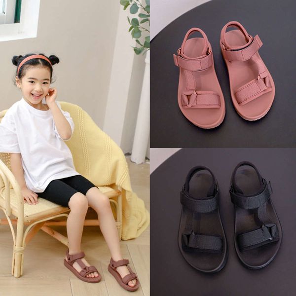

new 2021 tiger monitor children's sandals korean girls' casual students' summer beach sho, Black;red