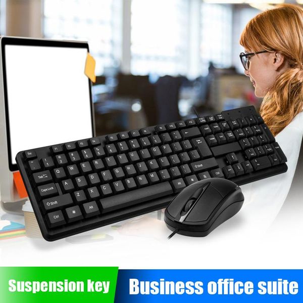

wired mouse keyboard set usb desksensitive durable for home office gaming kqs8