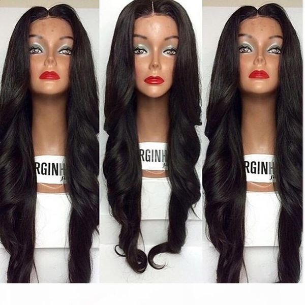 

180% плотность необработанные перуанский полный парик шнурка фронта шнурка объемной волны glueless полный шнурок человеческих волос парики, Black;brown