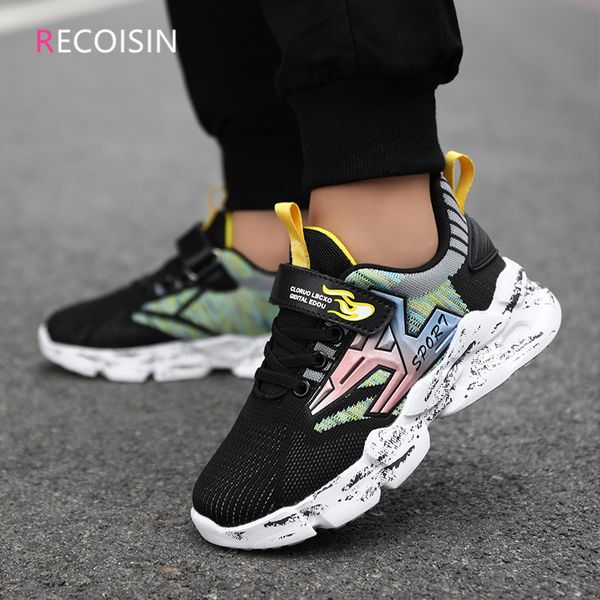 

recoisin 2020 new autumn kids sports for comfortable casual children sneakers boys running shoes chaussure enfant, Black