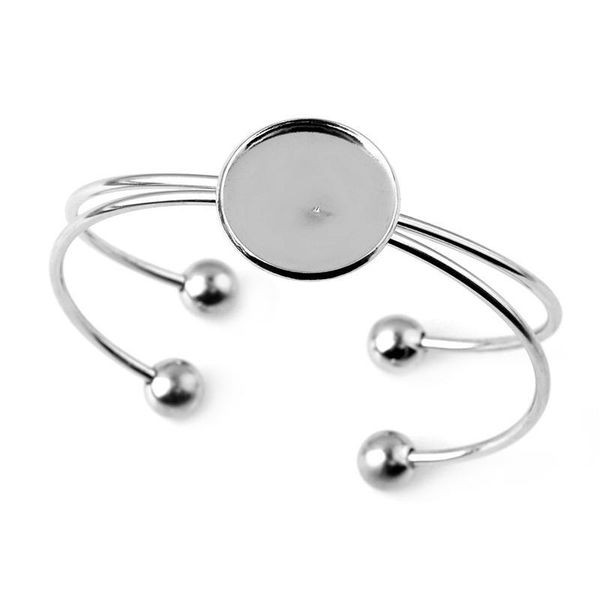 

stainless steel bracelet bangle round blank base fit 18mm 20mm cabochon cameo bases trays bezel setting for diy jewelry making h jlljjw, Black