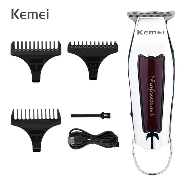 Kemei Tagliacapelli professionale Tagliacapelli per uomo Taglio ricaricabile Cordless Clipper Rasoio elettrico Barba Barbiere 220216