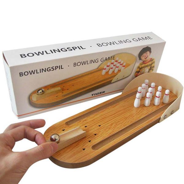 

wooden mini bowling parent child interactive entertainment table mini game toys children's bowling sport games toys wmttfr xhlove