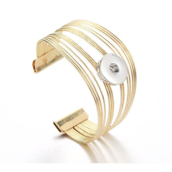 

fashion new 3 colors creative charm snap button bracelet shining bangles bracelet fit 18mm snap jewelry women bbyxdb, Golden;silver