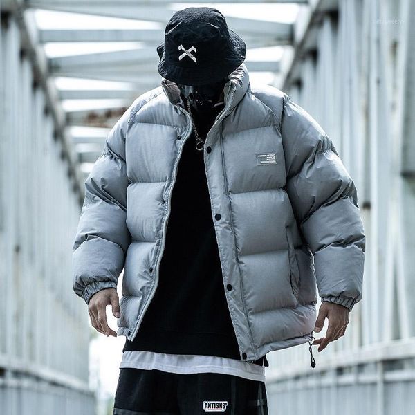 

men's down & parkas men's clothes handsome male winter coat collar series line cotton padded jacket harajuku streetwear 1, Black