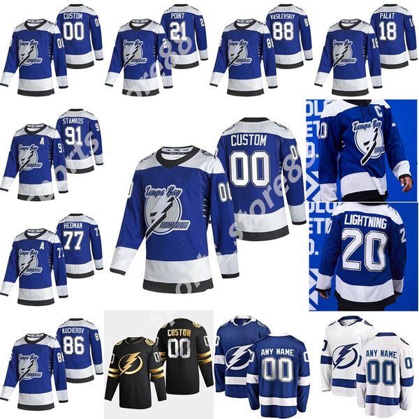 

tampa bay lightning 2021 reverse retro jersey blake coleman pat maroon tyler johnson ryan mcdonagh yanni gourde hockey jersey custom stitche, Black;red