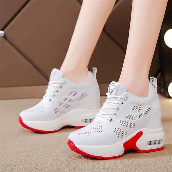 

2021 new sister-in-law concealed high breathable mesh mesh... vulcanized women's shoes... spring thick summer... black mwgi, Black;white