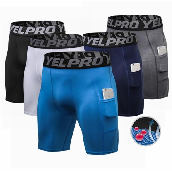 

summer men's pocket shorts basketball shorts sport running tight fitness short trouser, Black;blue