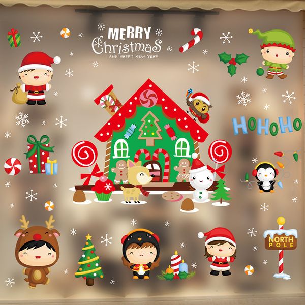 

new window wall 2021 year merry christmas decoration decal home decor xmas single-piece package sticker