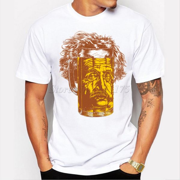 

new arrival men's fashion creative beer cup design einstein printed short sleeve hipster tees hooded sweatshirt hoodie men t shirt