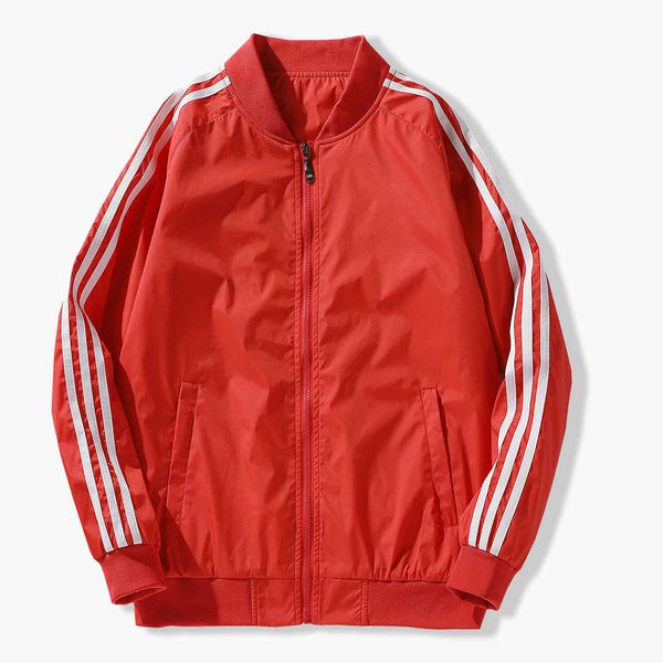 

autumn fashion classic stripe bomber outdoor jogging running jacket gym sportswear, Black;brown