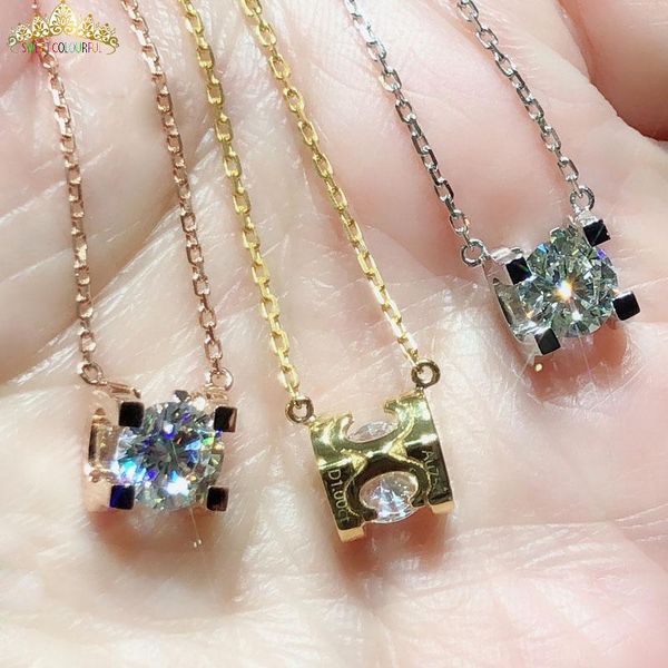 

ювелирные изделия из золота 18 карат муассанита бриллиантовое колье с сертификатом mo-01-1, Silver