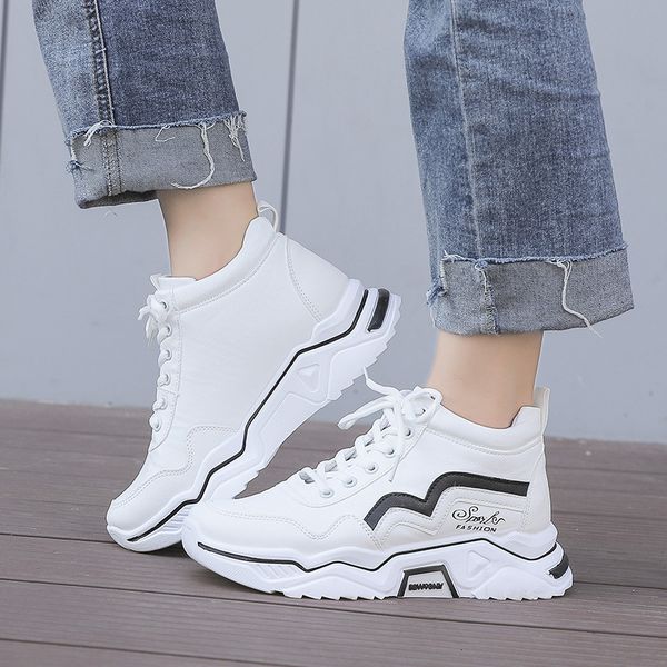 

friday fashion black white damaged women's winter sports shoes a5101