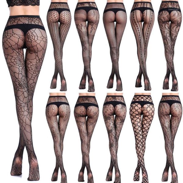 

fashion 1 pair women net pantyhose fishnet black stockings transparent printing pattern hollow out tights stockings1, Black;white