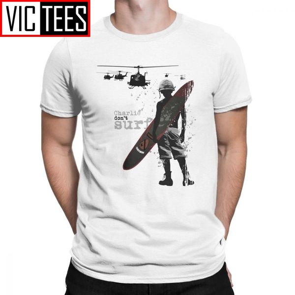 

sport charlie don't surf t shirt men's cotton funny t-shirt kilgore vietnam war surfboard helicopter grunge tees clothing graphic