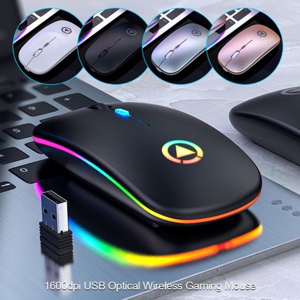 

mice 2.4ghz led rechargeable mouse wireless silent backlit usb optical ergonomic gaming pc computer for laptop