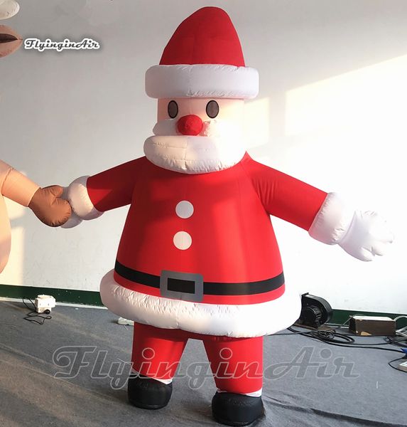 Passeio wearable Panela Papai Noel traje engraçado pano de pano vermelho explodir o terno de Santa para decoração de Natal