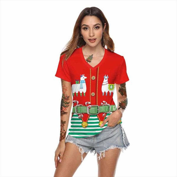 

christmas shirt women casual pattern printing short sleeves shirt tees female christmas party clothes female t shirt red s 2xl, White