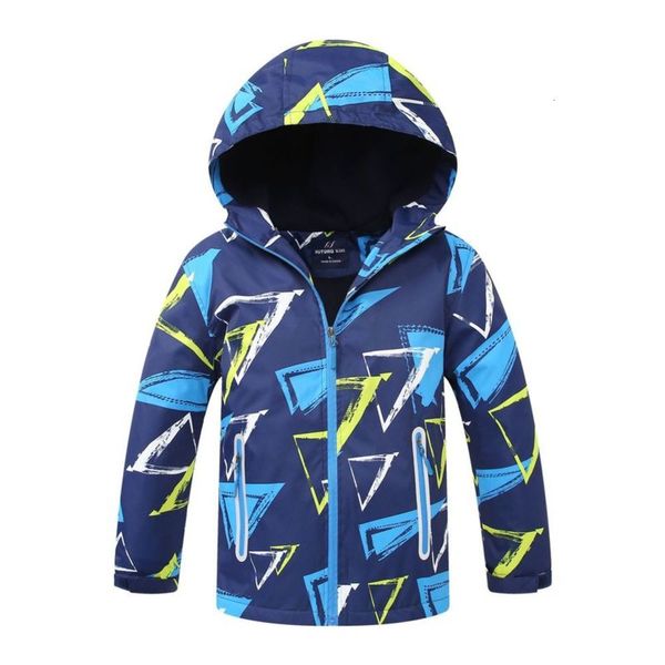 

thickened autumn middle and warm winter boys' school hooded zipper et children's windbreaker, Black