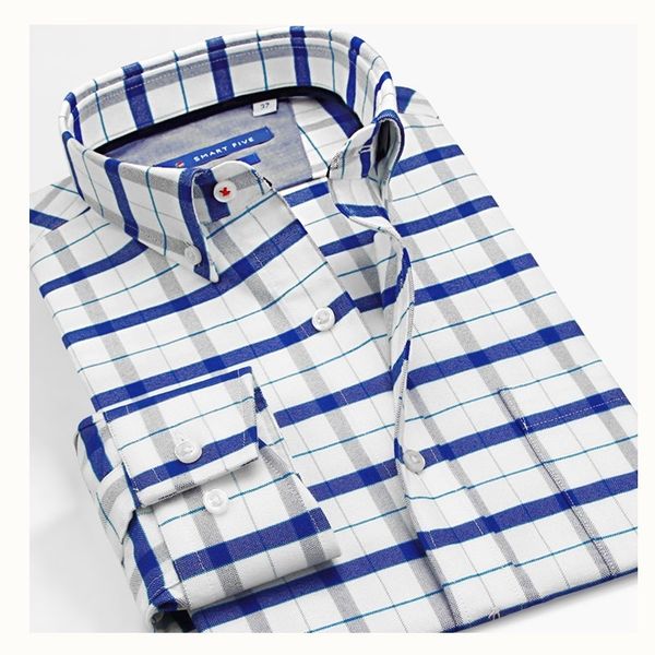 

2020 five men's intelligent long shirts classic chess 100% cotton men from shirt plus size 5xl 6xl clothes z9td, White;black