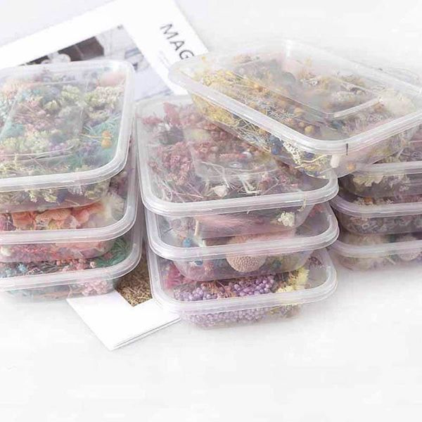 

1box random mix style dried flowers decoration natural floral sticker beauty nail art decals epoxy mold diy filling jewelry h bbybbd