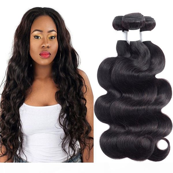 

peruvian body wave human hair bundles unprocessed brazilian malaysian indian virgin hair body wave human hair weave bundles natural color, Black
