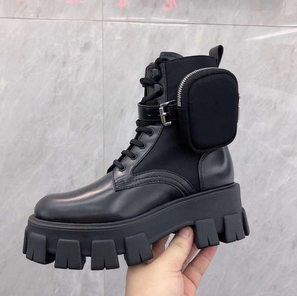 

women new 2020 ins booty woman women's low shoes luxury designer booties ladies round toe military mid calf boots, Black
