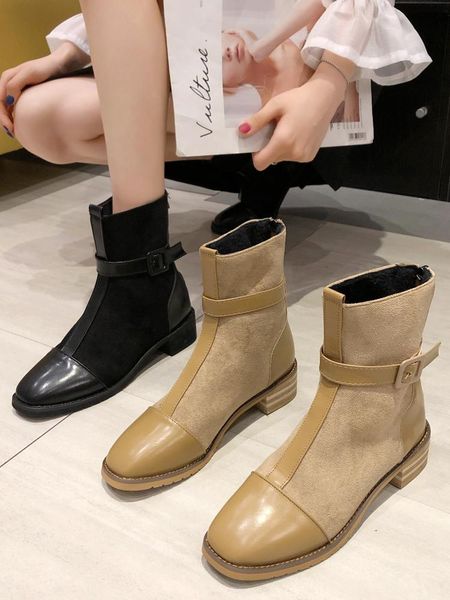 

back zip brand women's shoes rubber boots boots-women zipper booties ladies clogs platform fashion rock rain ankle 2020 autumn, Black