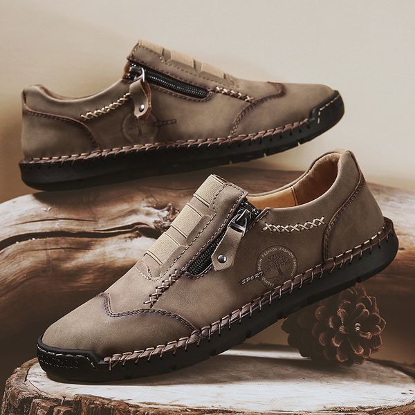

new autumn men casual shoes breathable soft comfortable wear-resistant flat shoes handmade outdoor men sport shoes big size 48 c1023, Black