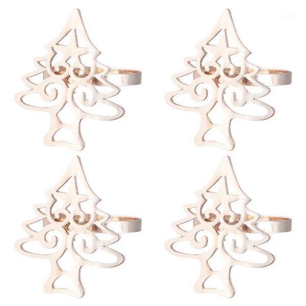 

napkin rings 4pcs buckles christmas tree shape alloy holders for dinner1