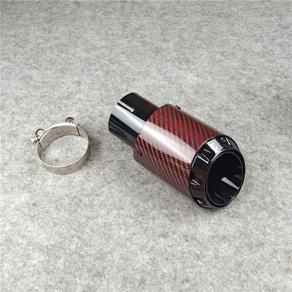 

one piece three layers twill carbon exhaust tips red cover for akrapovic tuning muffler nozzles exhaust diffuser pipes