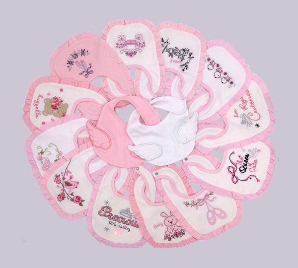 

baby girl princess bibs 14 pieces/ pack , baby cotton bibs y200710