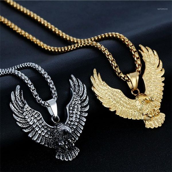 

fashion eagle pendant for men stainless steel chain necklace1, Silver