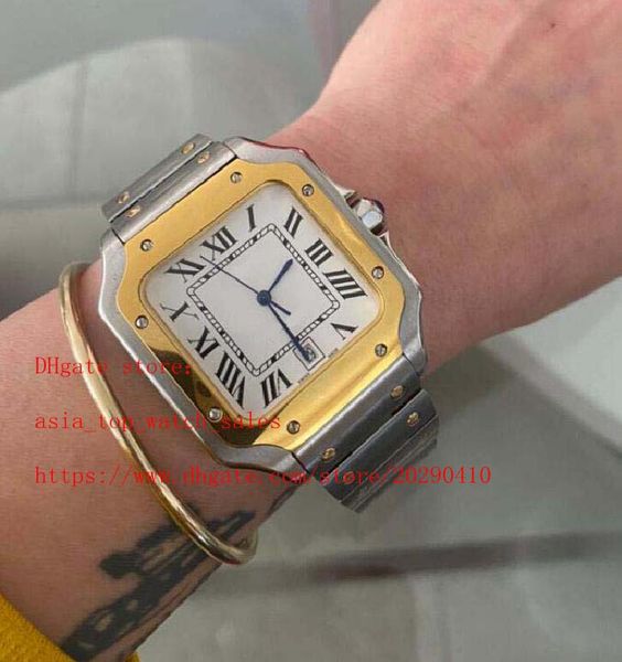

factory supplier elling latest style watch mechanical automatic 18k gold /steel 38mm white dial auto date men's watch, Slivery;brown