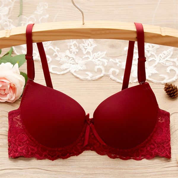 

women push up lingerie seamless bra backless plunge intimates female underwear bras y200415, Red;black