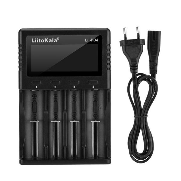 Liitokala lii-pd2 lii-pd4 2/4 слот lcd smart 18650 зарядное устройство для батареи для 3,7 В li-Ion 18650/18500/16340/26650/21700 / 20700/18350 / CR123A аккумуляторы