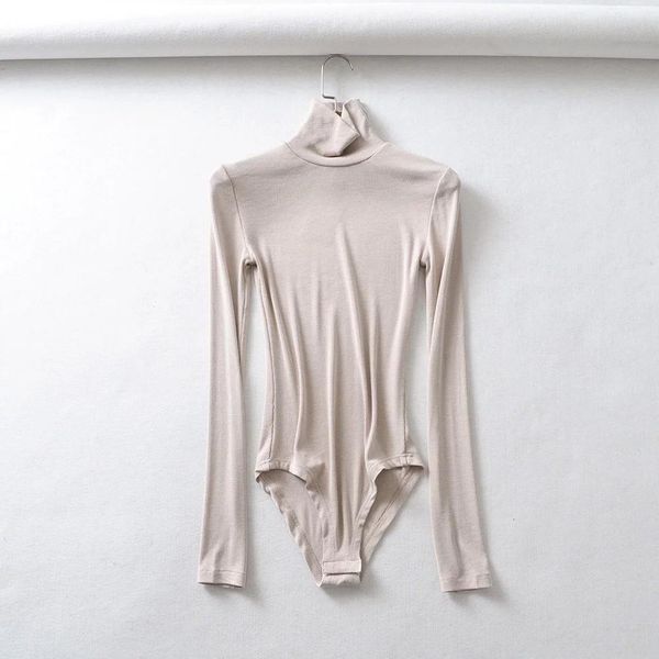 

2019 spring autumn new solid turtleneck bodysuit female slim long sleeve soft basic jumpsuits for women bodysuits, Black;white
