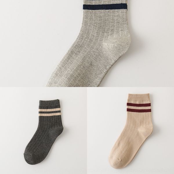 

dzrn2 autumn new style cotton parallel men's parallel medium tube stripe bar cotton leisure bar men's socks zhuji thin socks man o, Black