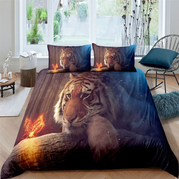 

zeimon горячие продажи 3d digital tiger бабочка печать микрофибры пододеяльник пододеяльник и наволочки домашний текстиль (без листов