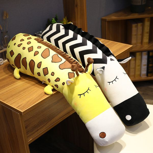 

creative cartoon forest stuffed animal crocodile plush toy long pillow cute yellow deer lion unicorn girl sleeping pillow gift 1011