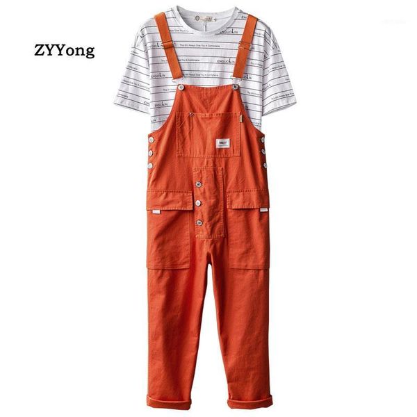 

fashion men's bib overalls leisure multi-pocket loose large size streetwear hip hop jumpsuits pants comfortable freight trousers1, Black