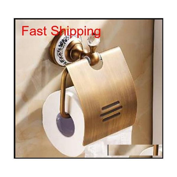 

crystal bathroom toliet paper holder waterproof tissue holder antique brass vklr1