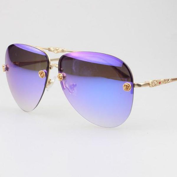 

sunglasses fashion star style gradient women's rimless vintage femininbig box frog glasses, White;black