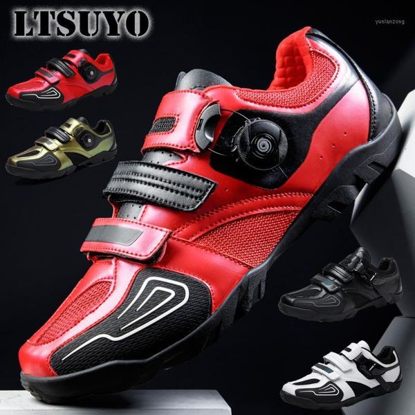 

cycling footwear ltsuyo men's bicycle professional riding shoelaces helpless mountain bike shoes racing training off-road road shoe1, Black